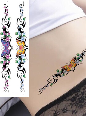 6张花朵一次性纹身贴防水女性感3D仿真剖腹产遮疤痕遮瑕花臂