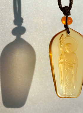 普门庵九华地藏王菩萨像古法琉璃精致高级男新车吉祥吊坠简约挂饰