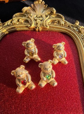 Avon 雅芳小熊胸针 生日月小熊胸针 中古Vintage 孤品