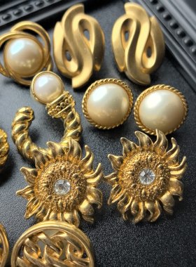 中古MonetAvon复古宫廷风耳夹女高级感轻奢小众设计感耳夹