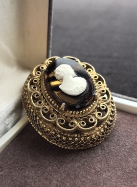 中古Florenza复古宫廷风胸针女高级感轻奢小众设计感胸花别针配饰