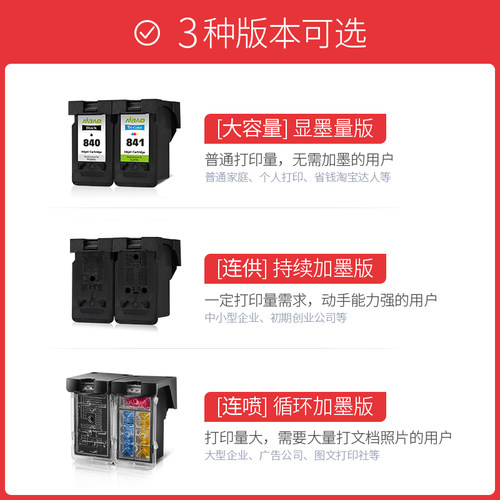 艾宝兼容佳能PG840 CL841墨盒MG3680 mg3580 4280 518 3500 ts5180 MX398 370 378 538 478 打印机墨盒连供xl - 图1