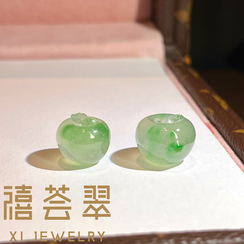【禧荟翠】飘翠苹果裸石素件天然缅甸A货翡翠 - 图1