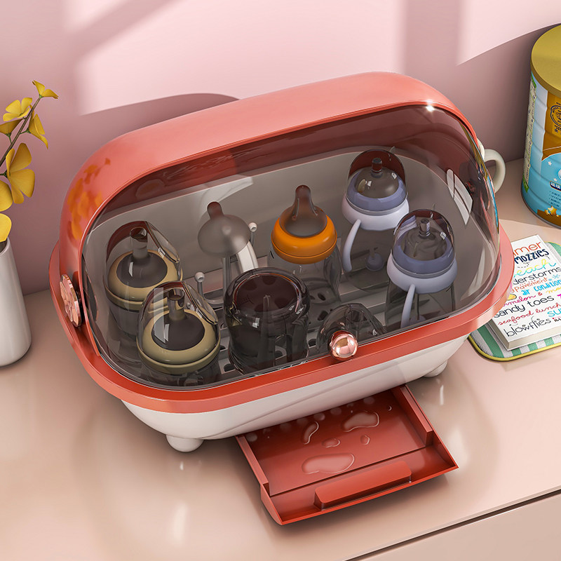 奶瓶收纳箱小型宝宝辅食工具收纳柜沥水架防尘带盖婴儿餐具收纳盒,淘宝优惠券,粉丝福利购,淘宝优惠卷
