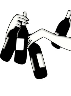 跨境畅销款黑色金属酒瓶铁艺壁饰工业风铁艺壁画餐厅装饰画 40cm