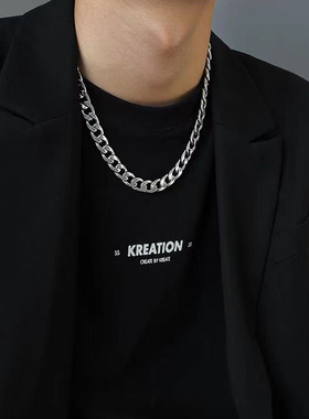 古巴项链百搭钛钢项链潮男NK链