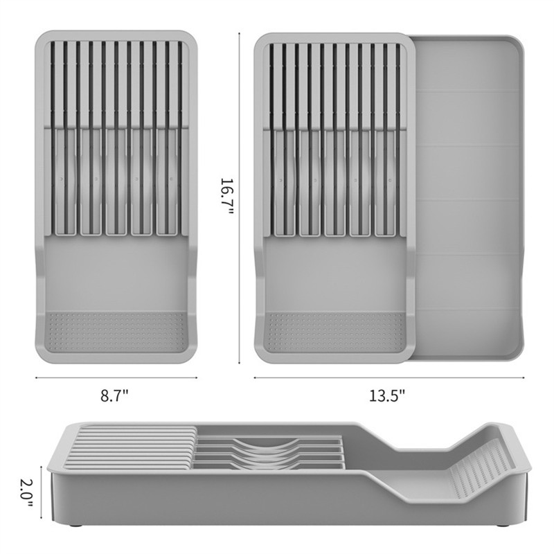 魔尚家居创意刀架子菜刀座厨具置物架家用抽屉分隔卧式刀具收纳盒-图2
