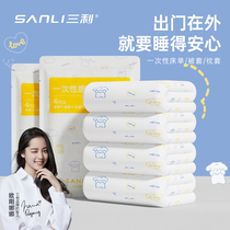 Sanli disposable sheet covered with cover pillowcase covered with four sets of autumn and winter hotel travel double bed with supplies sepal