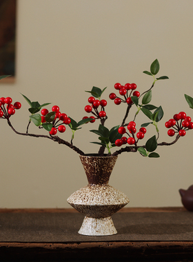 新中式复古花器花瓶陶瓷家居装饰摆件茶室博古架摆设