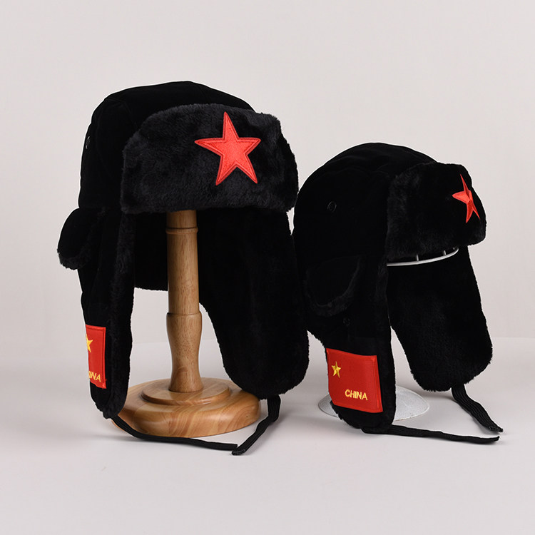 雷锋帽男冬季保暖儿童棉帽子防寒加厚东北骑车红五角星火车头帽女,淘宝优惠券,粉丝福利购,淘宝优惠卷