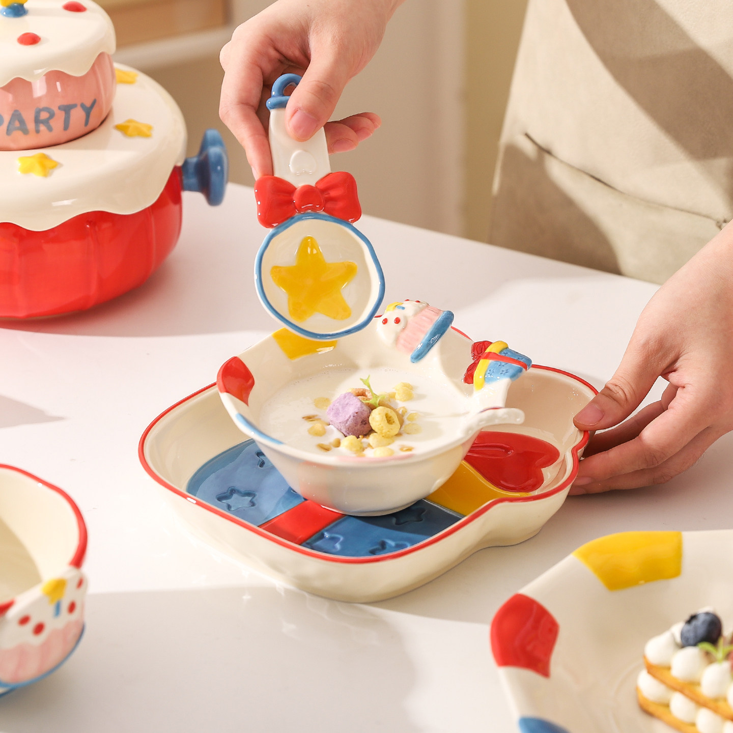 川岛屋生日礼物女生实用可爱碗碟套装一人食碗盘筷送闺蜜餐具礼盒 - 图2