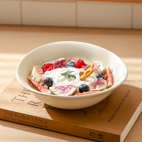 Кавашимайя йогуртовая чаша для таблицы керамики бранча легкая пищевая миска овсянка для овсянки десертной миски высокий характер с фруктовыми салатами миска