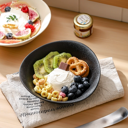 Кавашимайя йогуртовая чаша для таблицы керамики бранча легкая пищевая миска овсянка для овсянки десертной миски высокий характер с фруктовыми салатами миска