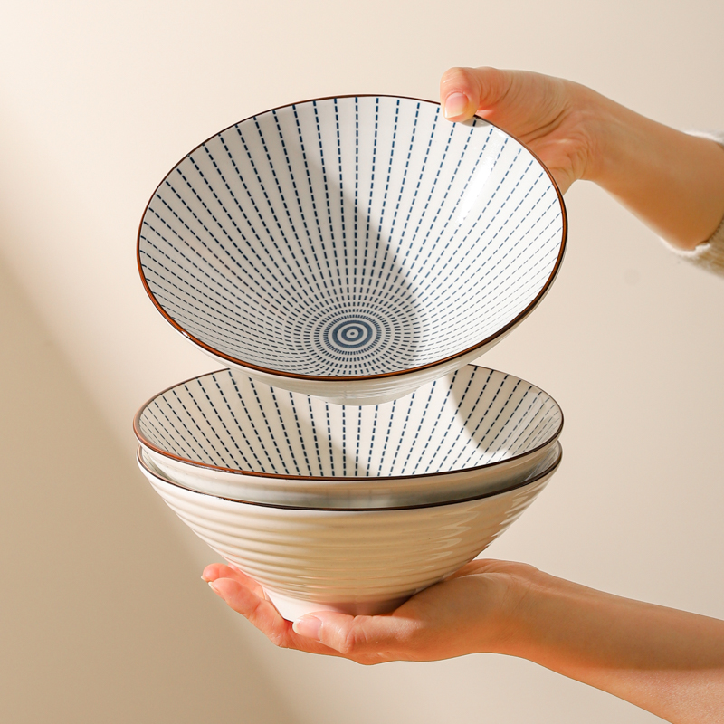 川岛屋日式斗笠面碗家用2025新款拉面碗高级感面馆专用泡面汤面碗 - 图2