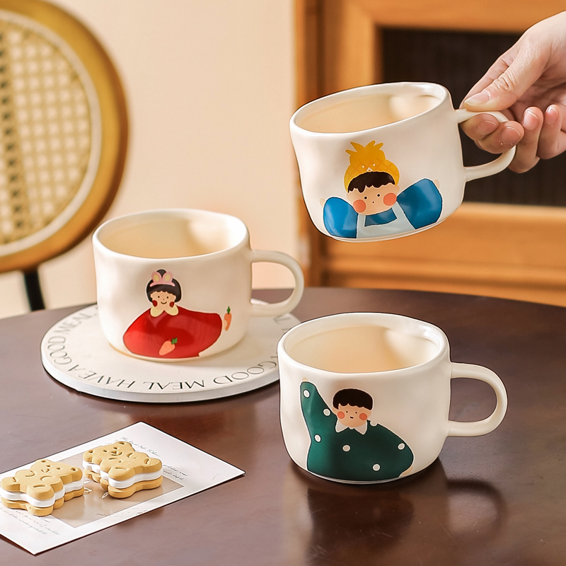 川岛屋一家三口四口杯子家用儿童喝水杯陶瓷亲子马克杯情侣咖啡杯 - 图1