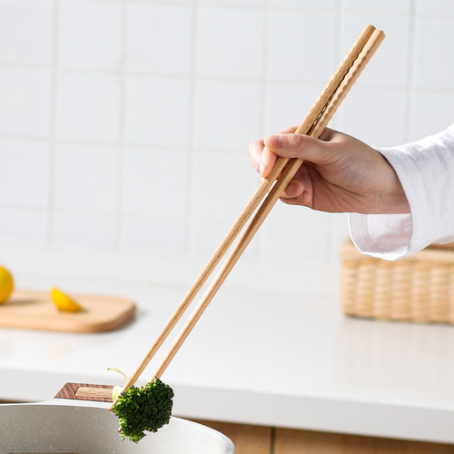 川岛屋厨房专用加长筷子油炸耐高温防滑火锅筷煮面捞面炸油条木筷 - 图0