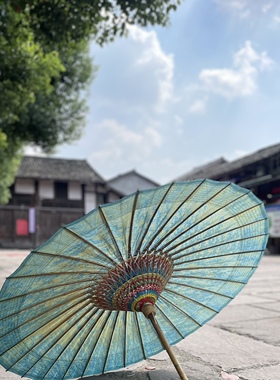非遗许家油纸伞中国传统色浸染防雨伞晴雨两用汉服国风纯色桐油伞