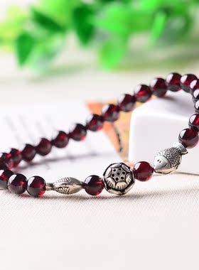 单圈水晶泰银酒红石榴石