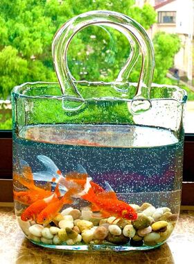 北欧手提客厅餐桌玻璃鱼缸花瓶