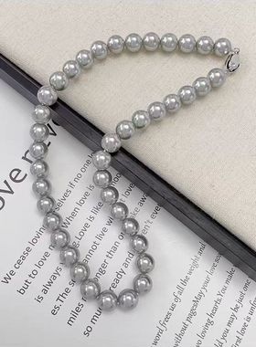 韩版博主同款个性时尚爱心吊坠锁骨链项链时尚串珠珍珠项链项饰