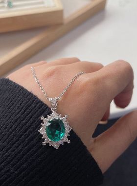 HTZS跨境小红书网红直播仿天然帕拉伊巴套装彩宝吊坠耳钉开口戒指