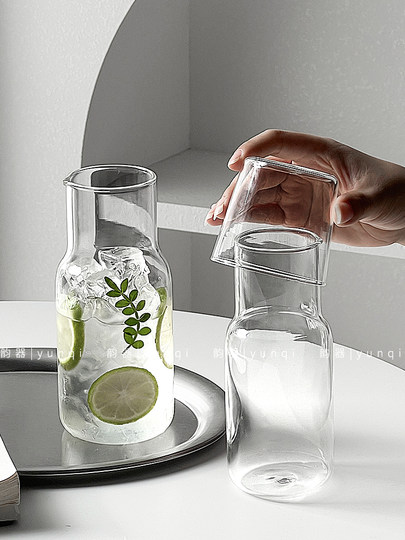 Yunqi ins hitzebeständige topfbecher-set einfache transparente glasbecher saft obst tee tee trinken becher haushaltswasserbecher