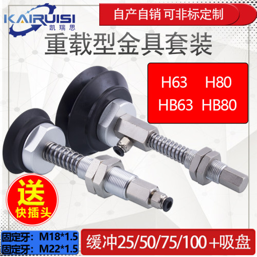 重载真空吸盘金具H63/H80/HB63/HB80-J25/50/75/100-B01-A18/A22 - 图0