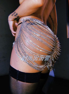 欧美多层合金水钻拍摄舞蹈腰链
