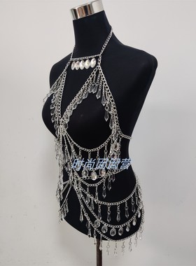 亚克力合金磨链女身体链饰品