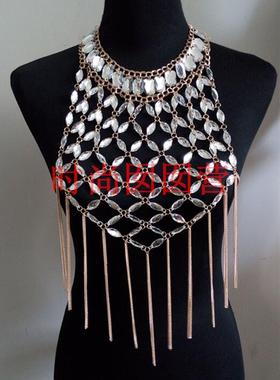 欧美身体链亚克力合金双织链演出