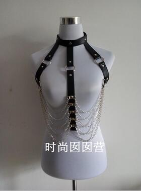 欧美风皮质链条腰带饰品热销同款