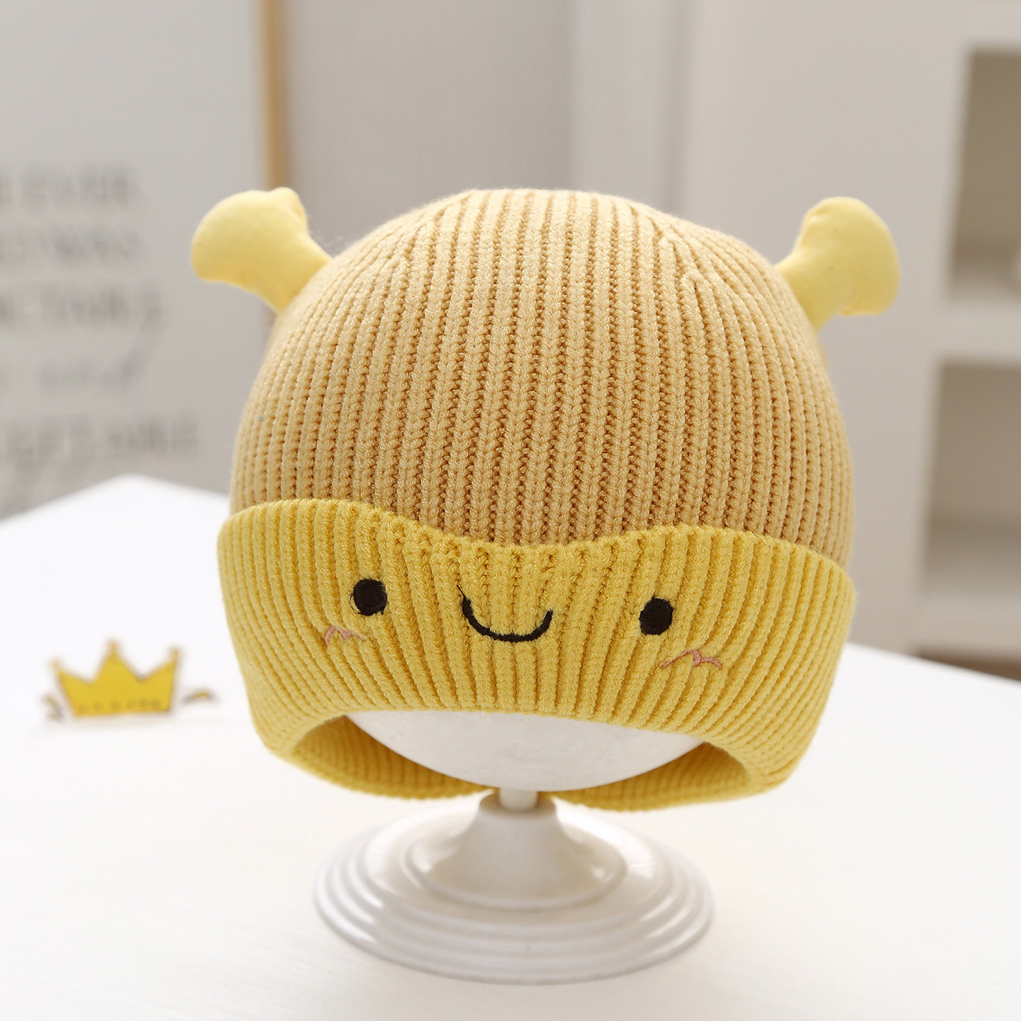 婴儿帽子秋冬季男女宝宝毛线帽可爱超萌护耳帽保暖加厚套头针织帽,淘宝优惠券,粉丝福利购,淘宝优惠卷