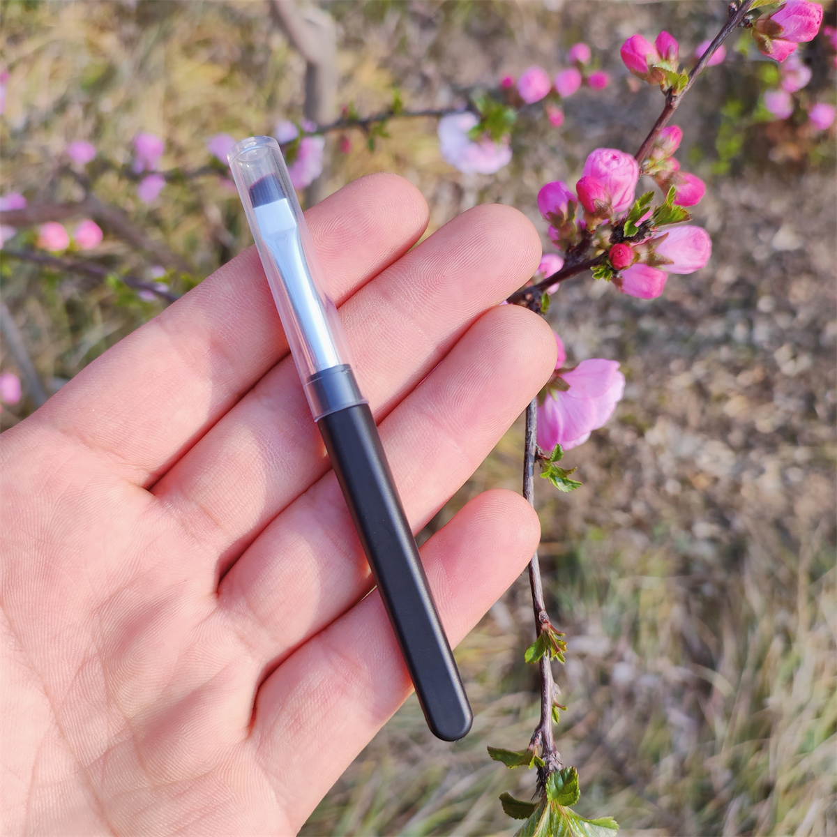 眉刷唇刷睫毛刷月牙刷螺旋刷便捷带盖勾勒眉刷化妆刷套装彩妆美妆