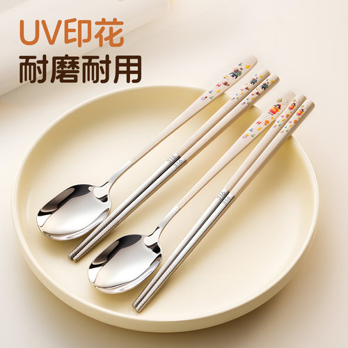 onlycook儿童便携餐具学生专用316不锈钢筷子勺子套装外出一人用 - 图3