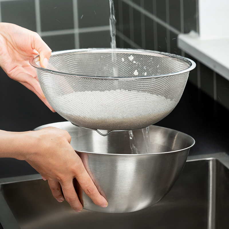 onlycook 厨房304不锈钢漏盆家用食品级洗菜盆淘米篮沥水篮滤水篮 - 图1