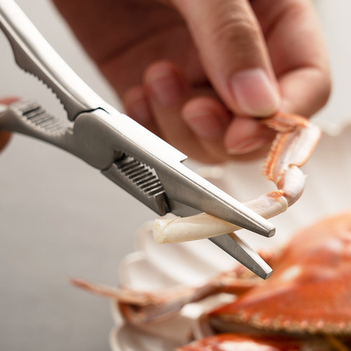 onlycook 304不锈钢吃蟹工具食品级蟹八件螃蟹专用钳夹拆蟹神器 - 图3