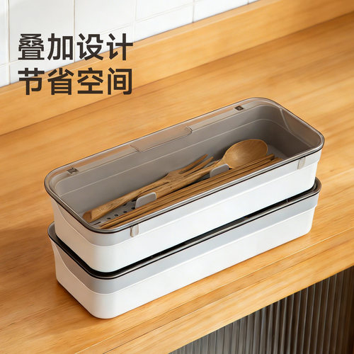 onlycook家用筷子收纳盒带盖防尘消毒柜筷子筒厨房筷子盒餐具勺子 - 图2