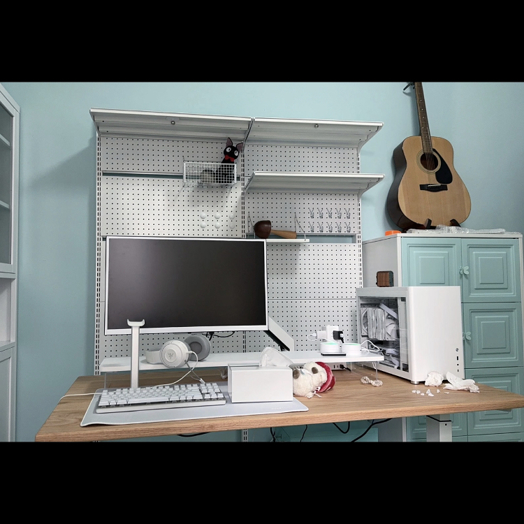 2.2米洞洞板五金金属书架少女置物架学生书架免打孔环保简约书架 - 图3