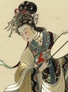 工笔画底稿 西藏十七世纪绣菩萨唐卡布参考白描3#打印稿宣纸稿