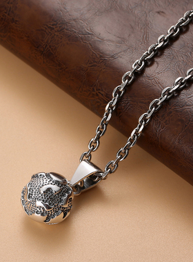 银聚点男S925纯银复古做旧