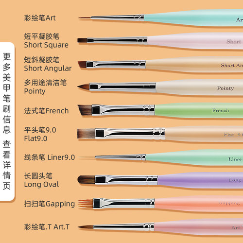 日本进口MD凝胶笔附带笔套 U3美甲日式光疗笔刷 小肥仔 - 图2