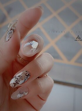 XIAO A NAIL人气新款ins网红搭配复古蛇纹转印纸美甲指甲饰品DIY