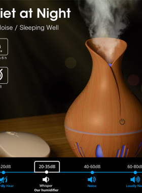 Humidifier Creative Wood Grain Vase Shape Usb Lantern Office