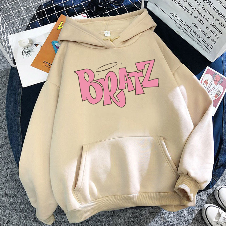 New Harajuku Autumn winter Sweatshirt Letter Bratz hoodie Wo - 图3