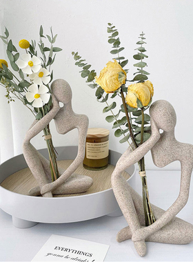 Nordic Style Sculpture Modern Art Thinker Statue Resin Abstr