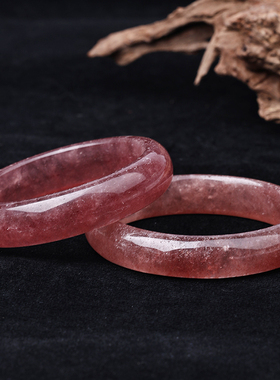 天然红草莓晶手镯女一物一图