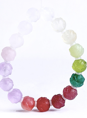 天然多宝莲花珠珠宝水晶手链