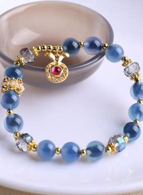 天然蓝色糖心原创设计手链
