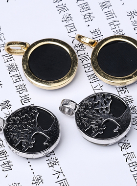 加拿大斑彩石吊坠925镜面大卫星