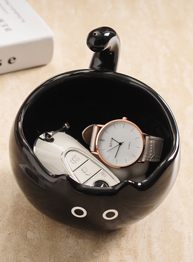 钥匙收纳玄关招财猫摆件入户门口鞋柜客厅家居装饰品乔迁新居礼品